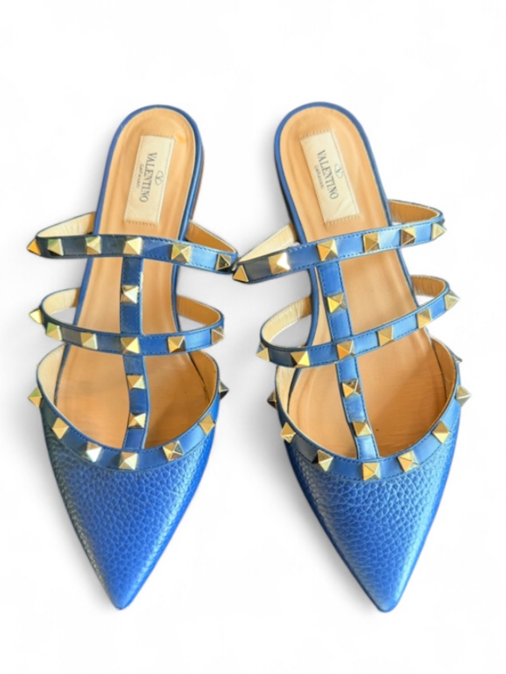 Valentino Rockstud Pointed-Toe Mules